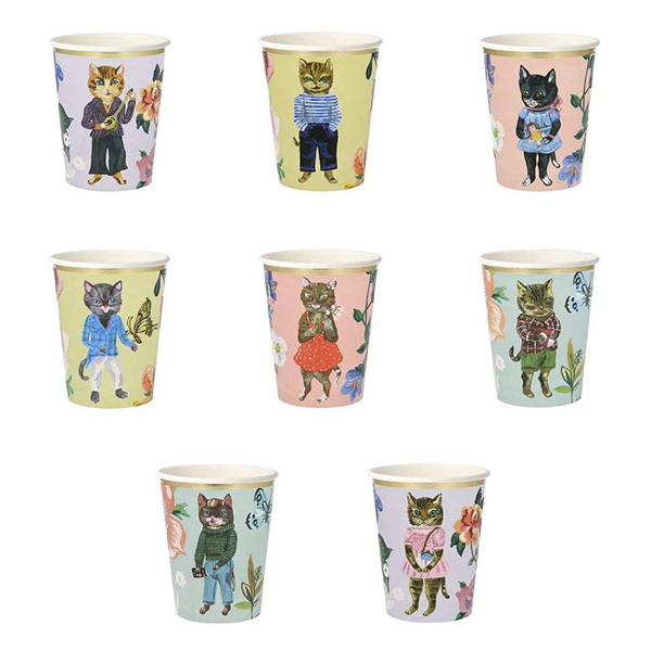 [메리메리]Nathalie Lete Flora Cat Party Cups(8개 세트)_ME201651