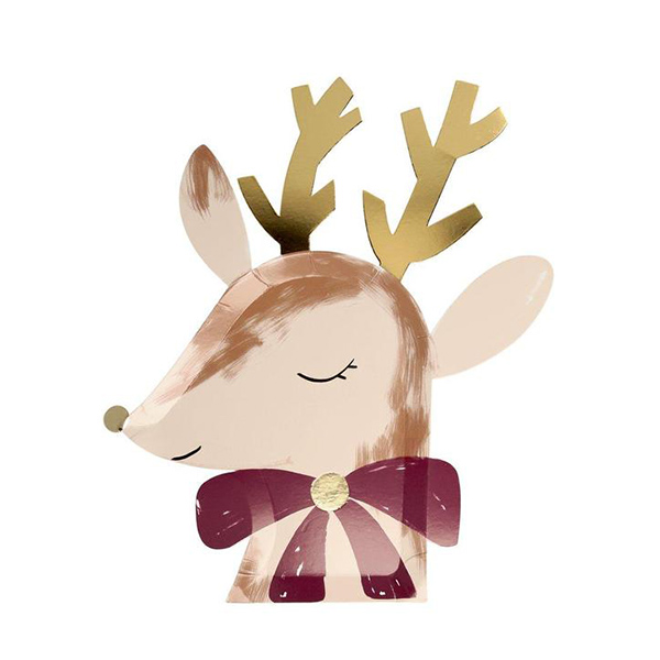 [메리메리]Reindeer With Bow Plates(8개 세트)_ME208639