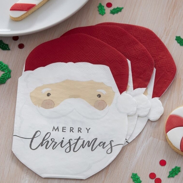 Santa Shaped Christmas Paper Napkins(16개 세트)_SAN316GG