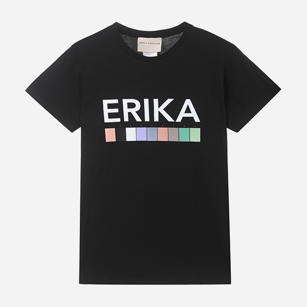 [에리카까발리니]에리카 반팔 티셔츠_ECB4ATOF154_BLK_E9AW13