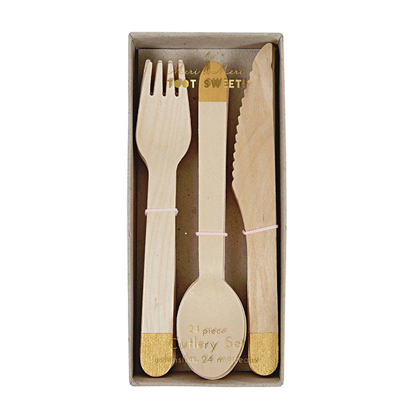 [메리메리]Wooden Cutlery Set - Gold(8개 세트)_ME143425