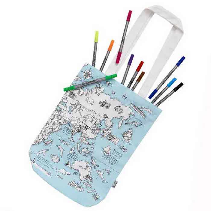 [սε]colour & carry world map tote bag ÷Ʈ 