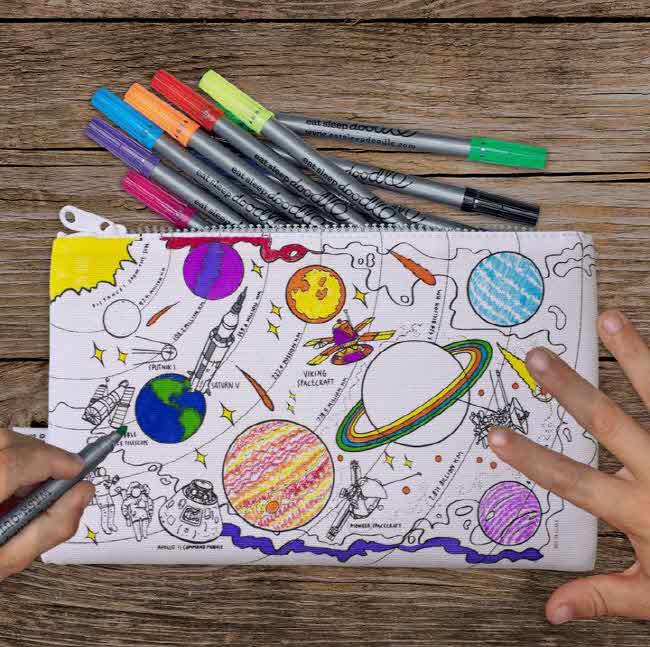 [սε]space explorer pencil case - colour in & learn ÷Ʈ 