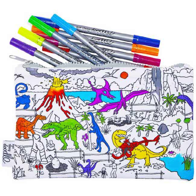 [սε]dinosaur pencil case - colour in & learn ÷Ʈ 