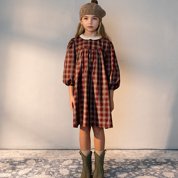 55[]Eleanor dress Vintage check-BO21KADRE0008VCH