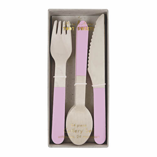 [޸޸]Pink Wooden Cutlery Set(24Ʈ)_ĿƮ-ME143443