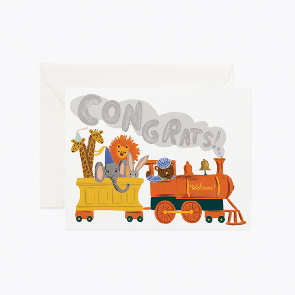 [라이플 페이퍼]동물 기차 카드-RP21ENCAD0031CON