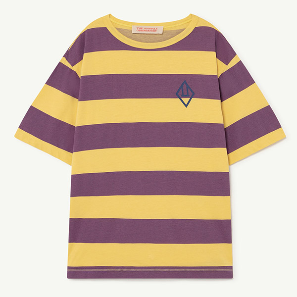 [타오_22]Yellow Stripes Rooster Oversize 티셔츠-TA22KSTSH2004YSP