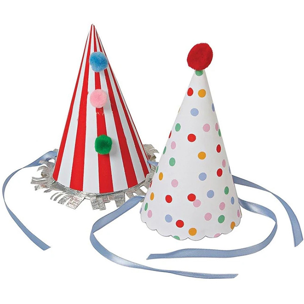 [메리메리]Spots & Stripes Party Hats(8개세트)_파티모자-ME114139
