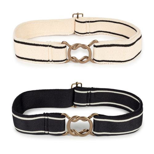 AW21[ƲũƼ丮]Blackboard Elastic Belt (black , cream)_Ʈ
