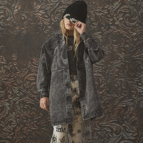 AW21[ƲũƼ丮]Stonewash Denim Coat_Ʈ