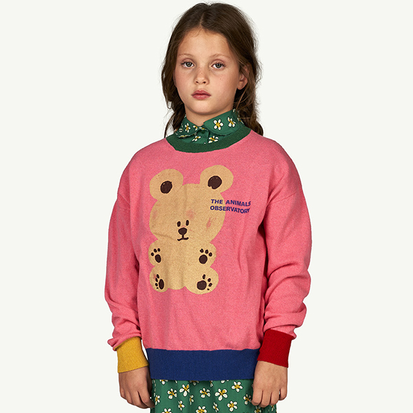 22AW[TAO]Ÿ Pink Bear Bull Sweater_-TA22KAKNI0029PIN