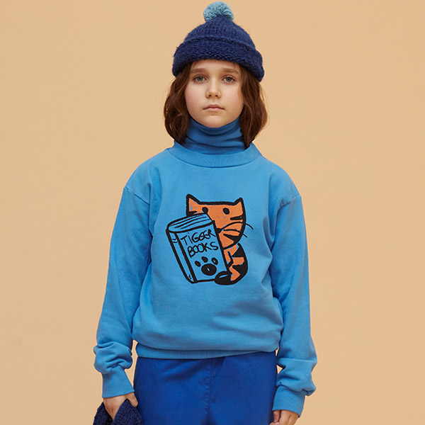 40[˵Ͽ콺Ű]Tiger book sweatshirt -WH22KASST0576BLU