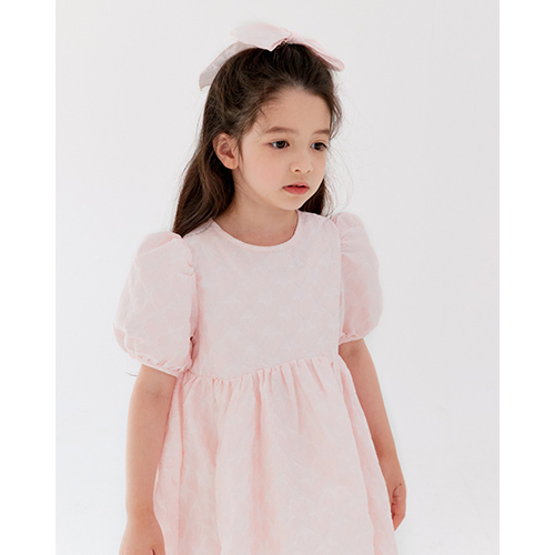 [라라풀]핑크 하트 자카드 드레스 PINK HEART JACQUARD DRESS