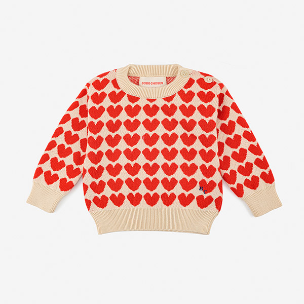 [보보쇼즈]베이비 Hearts 패턴 스웨터 -BB22BAJUMB075200