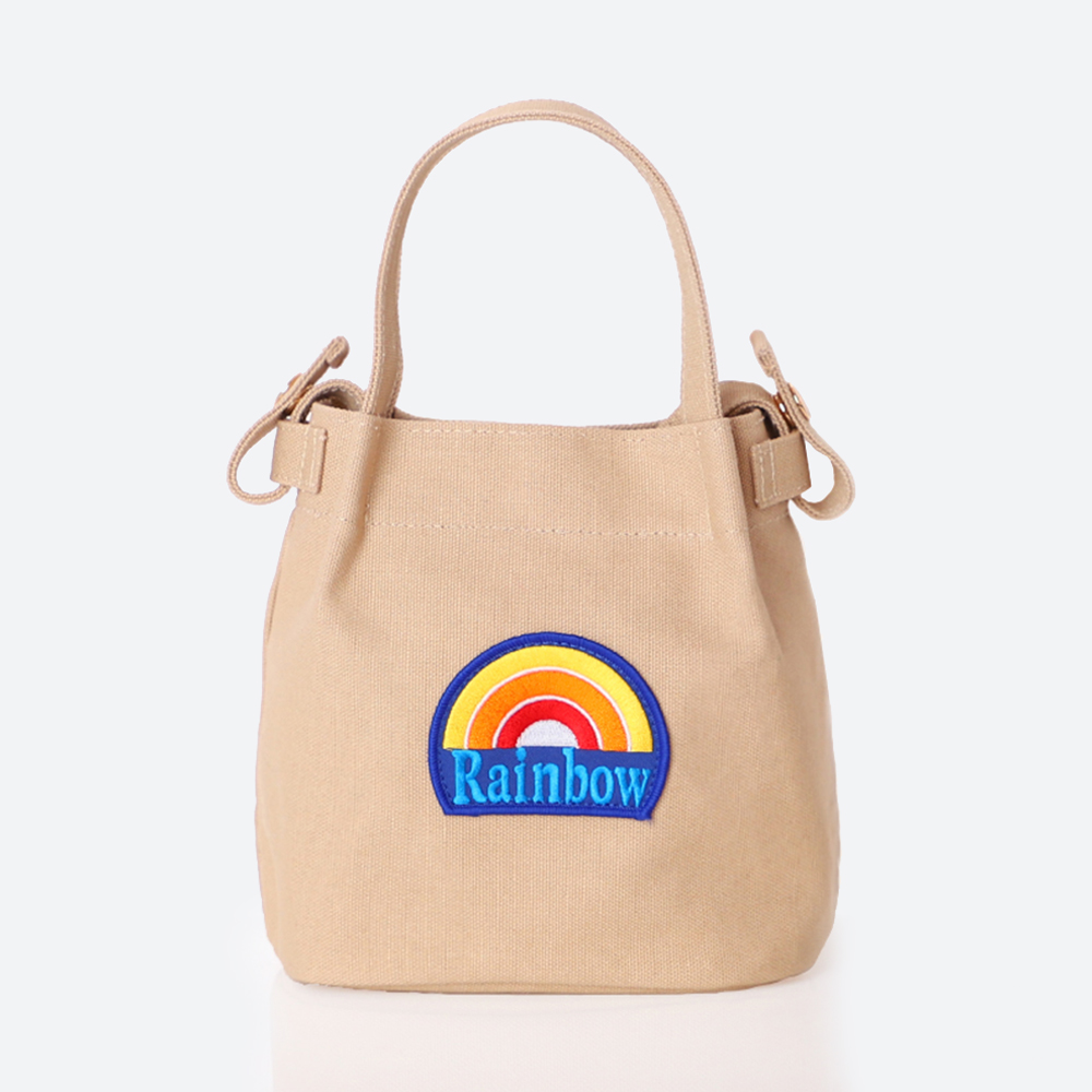 [Rainbow Wappen Bag]레인보우와펜백 오트밀베이지