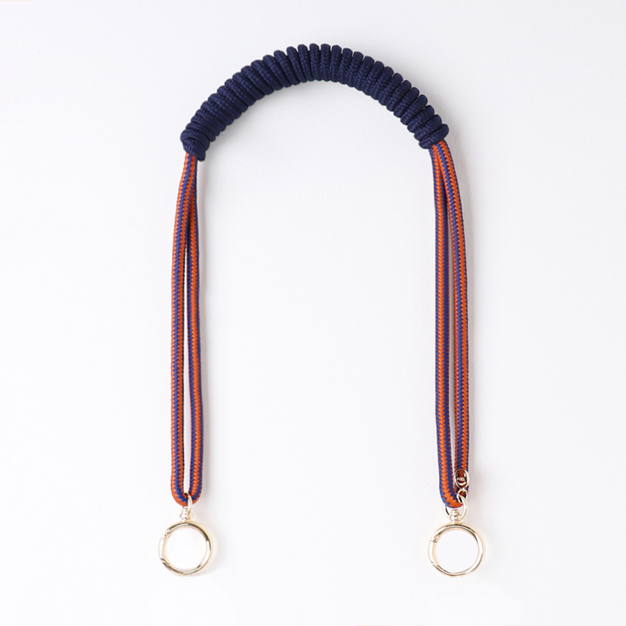 ɵ[ũ  Ʈ]Macrame Bag Strap - Navy & Bronze