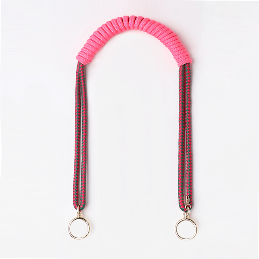 ɵ[ũ  Ʈ]Macrame Bag Strap - Hot Pink & Deep Green