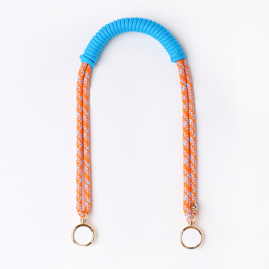 ɵ[ũ  Ʈ]Macrame Bag Strap - Orange & Pale Blue