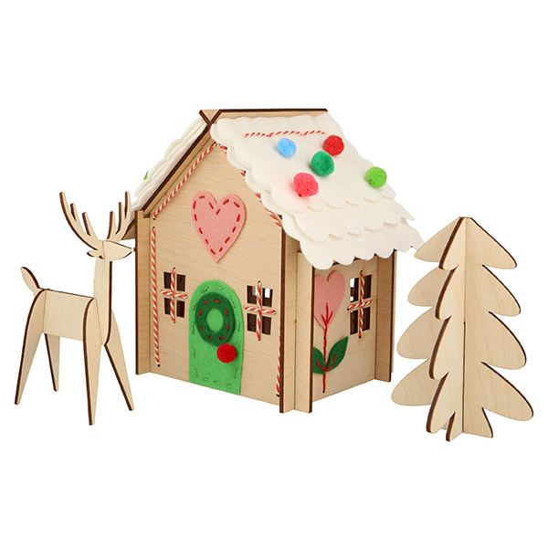 [메리메리] Wooden Embroidery Gingerbread House-ME225477