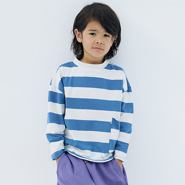 30[Ͻ]APRIL BLUE BLOCK STRIPE Ƽ-RA22KATOP0012ABB