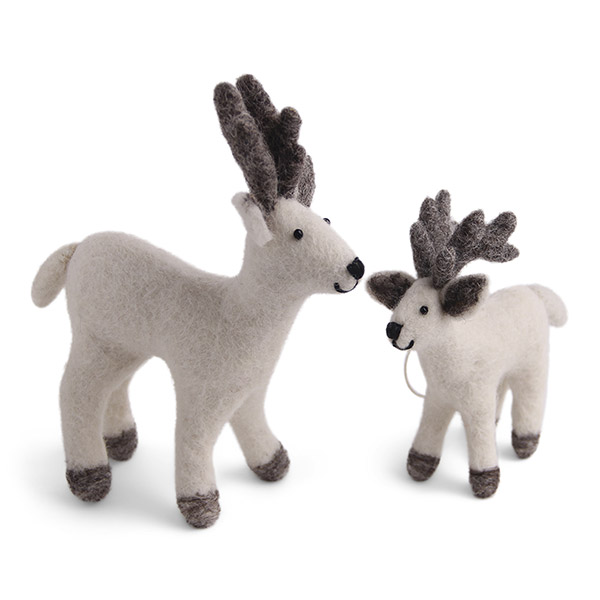 [앤그리앤시프] Reindeer Mother & Baby - White 오너먼트-EN00LNORN4221WHT
