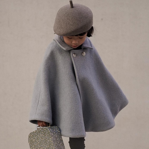 [Ʃ ø] WOOL CAPE COAT + PADDING HOOD( SORA )
