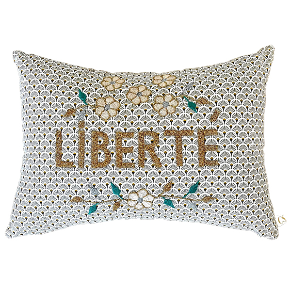 까사오[CSAO]Embroidered cushion LIBERTE-CA00LNCUS1661LIB