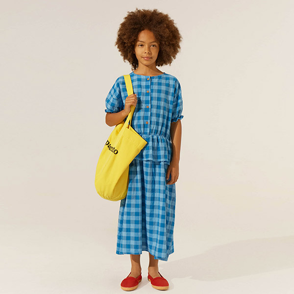 30[įĸ]BLUE CHECKED DRESS-CM23KSDRE0081BLU