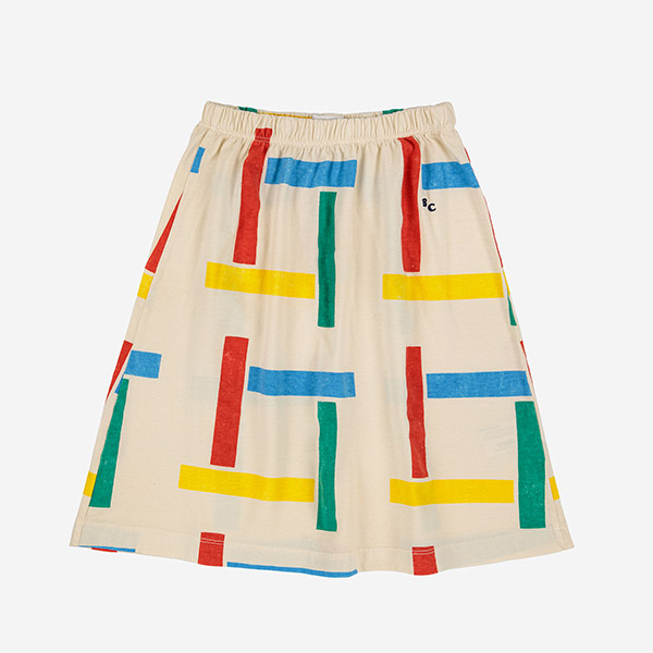 30[]Multicolor Beacons midi skirt-BB23KSSKIC107110
