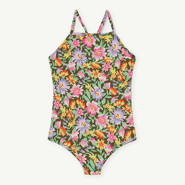 [Ÿ]Flowers Deep Brown Trout Swimsuit-TA23KSSWM0033DBR