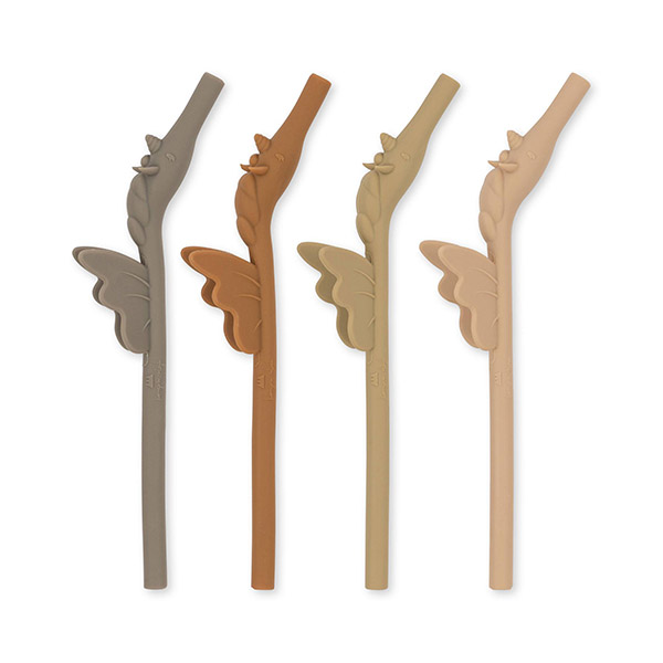 []4 PACK SILICONE STRAWS UNICORN-KS23KSSTR4527EMI