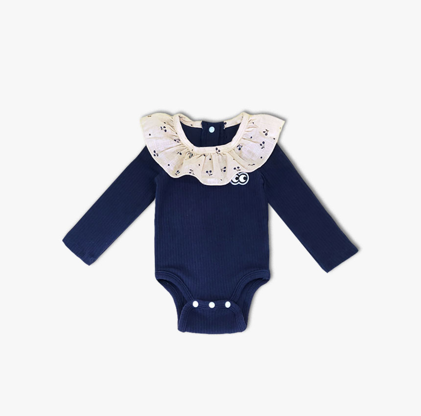 [ũũ]Cherry Frill Onesie_Navy