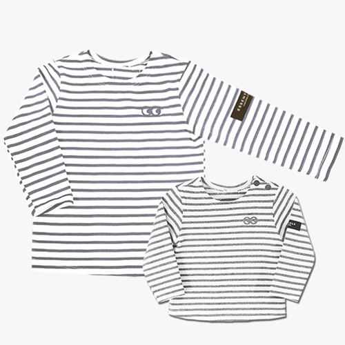 [루크루크]Mom&kids stripes T gray / 엄마랑 나랑 스트라이프 티셔츠 커플 세트!!