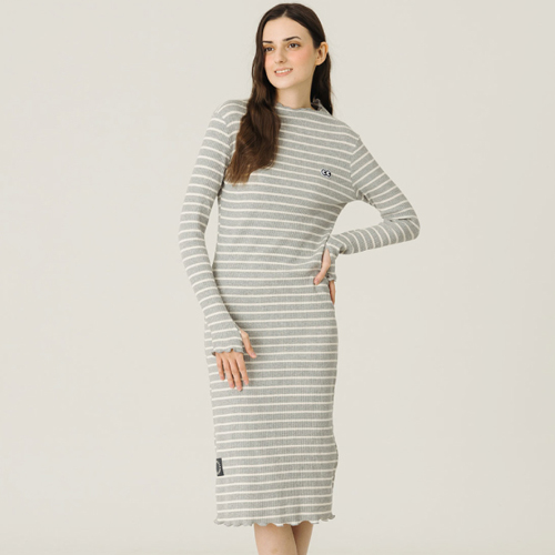 [ũũ]Woman Fingerhole Babylock Essential Daydress_Stripes