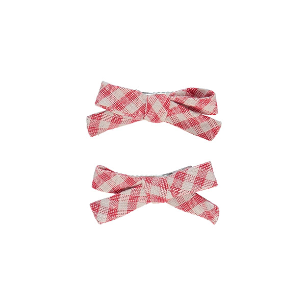 []Clara Gingham Pigtail Set-BO23KSHAA0043GIH