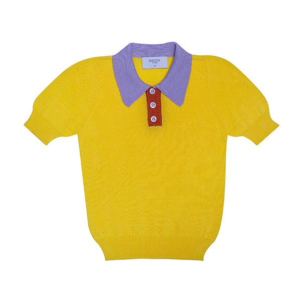 [ĵ]Seamless Polo Shirt Yellow-PM23KSTOP5422YLW