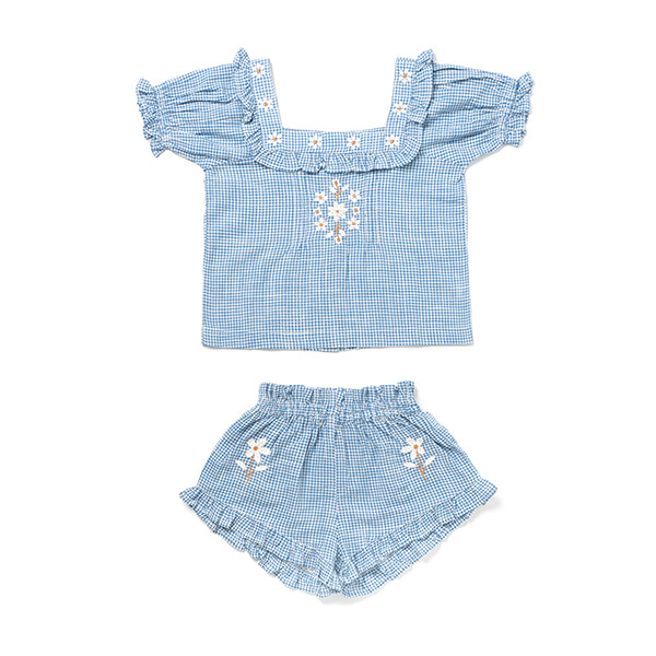 0615 23SS[Ű]BLOSSOM SET - BLUE GINGHAM_ǼƮ-LK23KSSET0010BGH