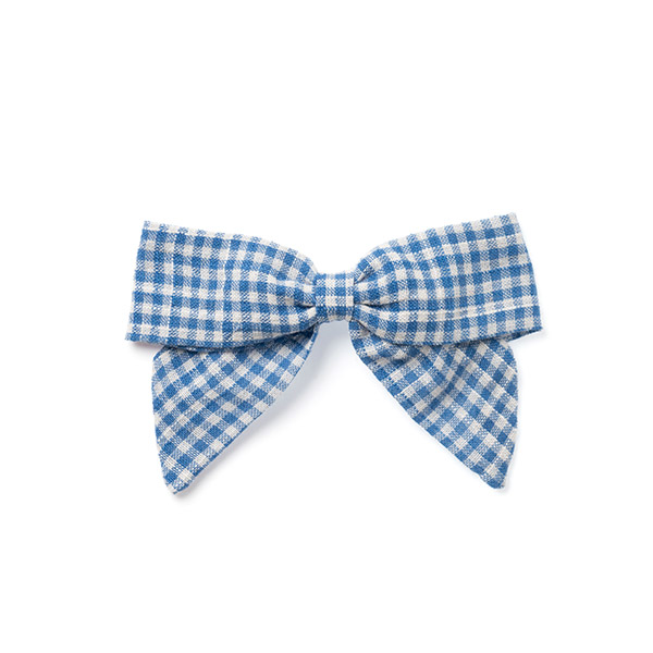0615 23SS[Ű]SMALL BOW - BLUE GINGHAM YARN DYE_Ŭ-LK23KSHAC0014DGY