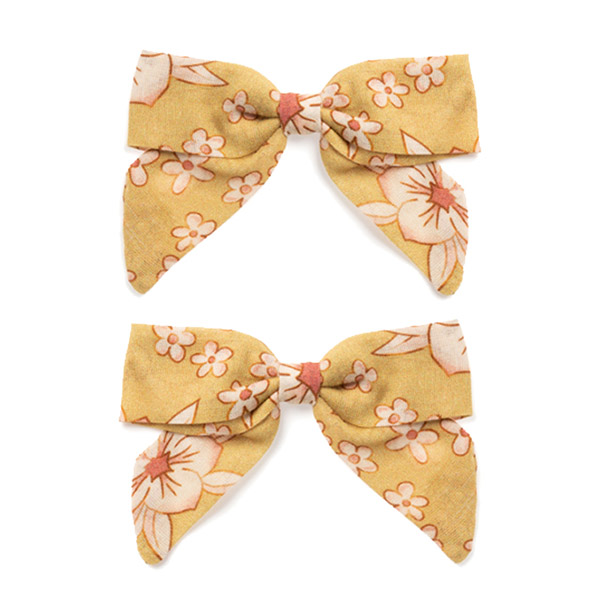 0615 23SS[Ű]BOW SET - Mustard Flower Print_Ŭ-LK23KSHAA0020MFP