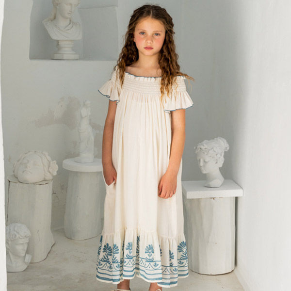[ġƶ]V09-Dress CHLORINE-Ecru Bolero-BC23KSDRE0002EBO