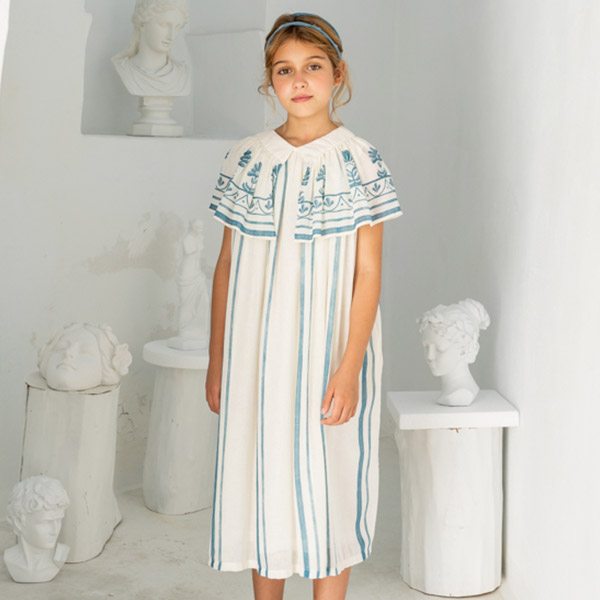 [ġƶ]V04-Dress ANDROS-Blue Double Stripe-BC23KSDRE0004BDS