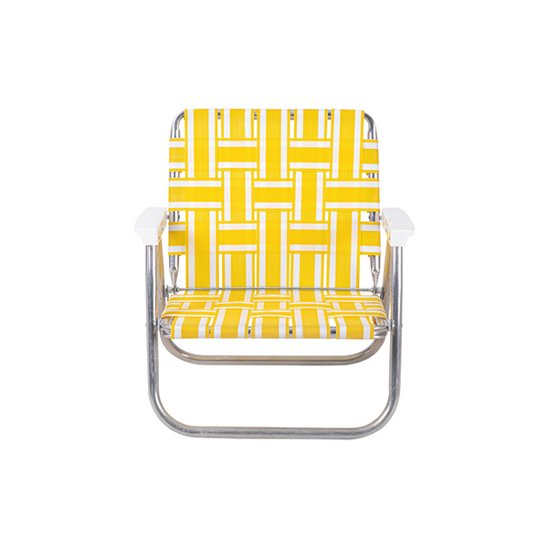 [ü]Yellow and White Low Back Beach Chair_ü ο ġ-BUW2828