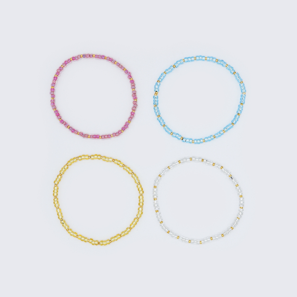 [봉보]아이스 심플 컬러 레이어드 비즈 팔찌 Ice color beads simple Bracelet