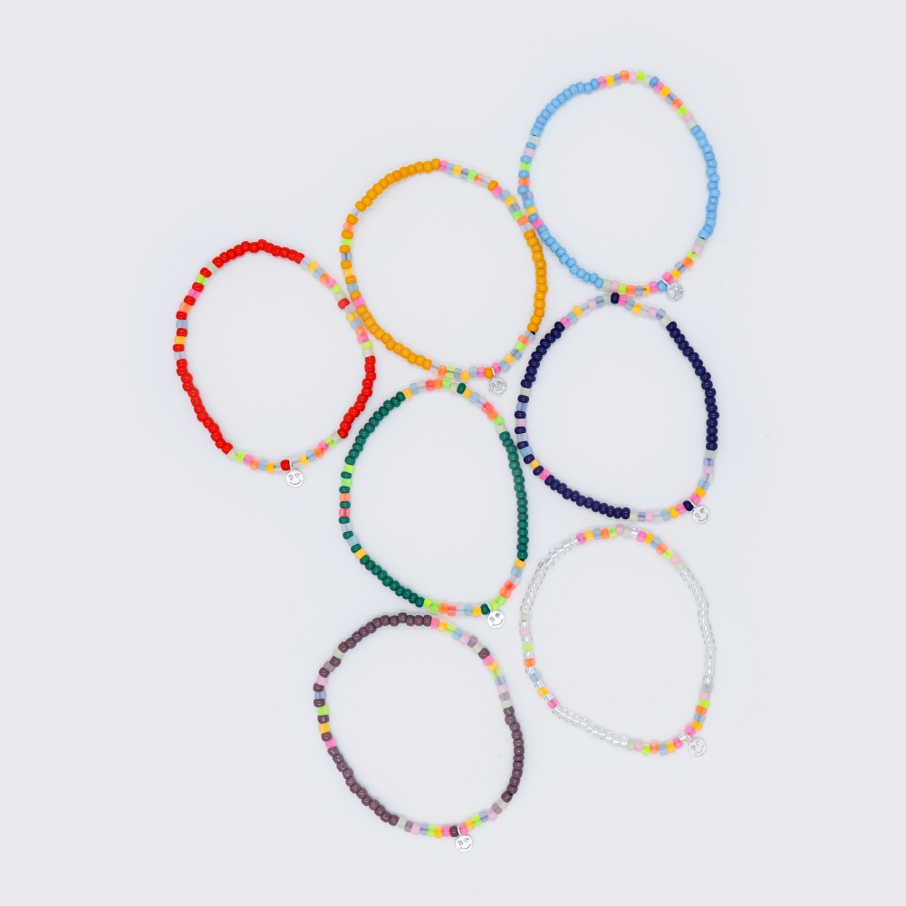 [봉보]소프트 팝 컬러 레이어드 비즈 팔찌 Soft pop color beads layered Bracelet