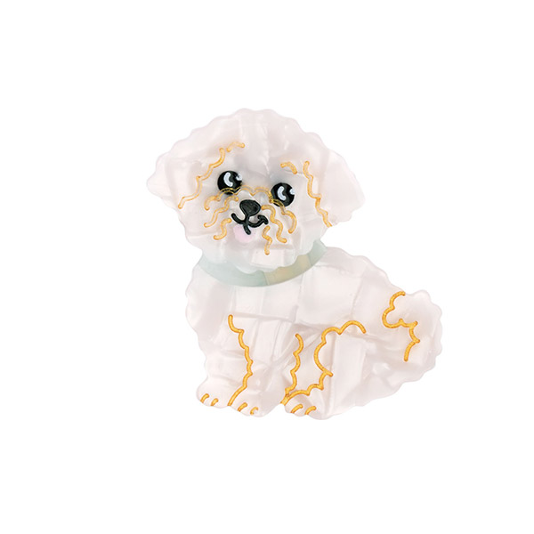 []Bichon Hair Clip-SU00KNHAC0042BIC