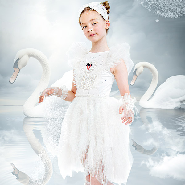 [ƩƩ]SWAN LAKE TUTU DRESS-TD23KADRE8613MLK