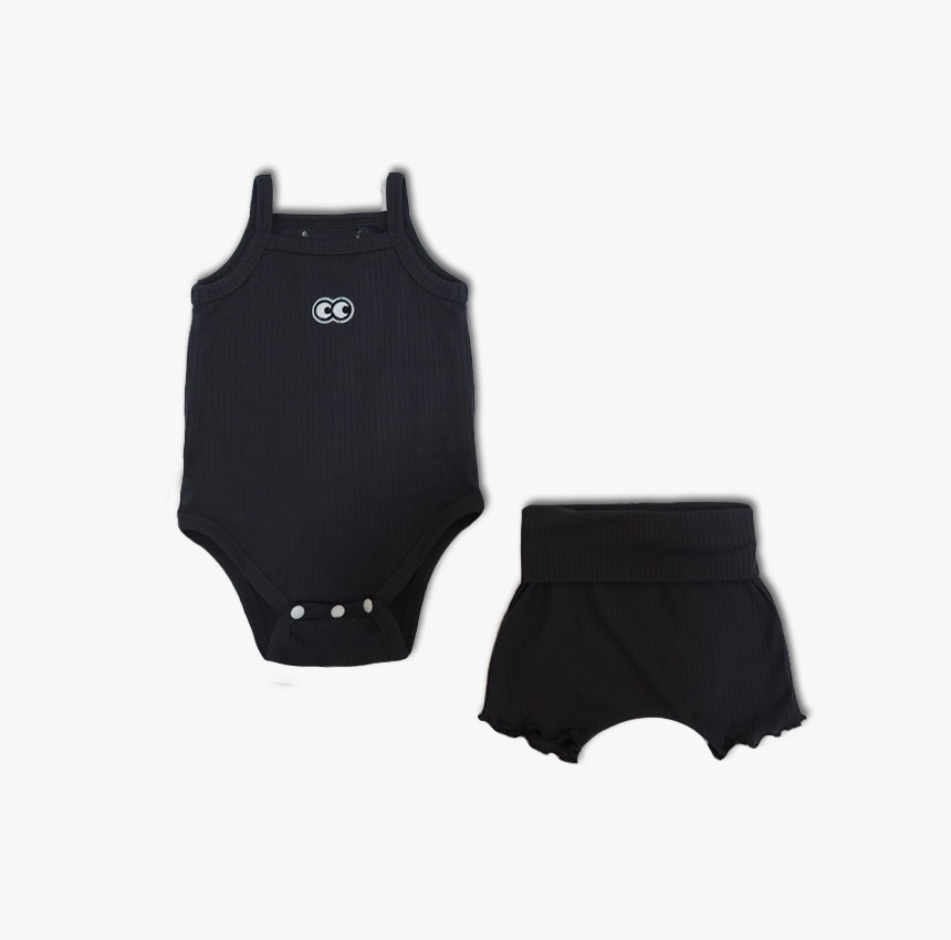 [ũũ]Ice cooling baby onesie&bloomer set charcoal