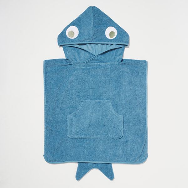 [϶]Beach Hooded Towel Shark Tribe Deep Blue -S3VBHTST
