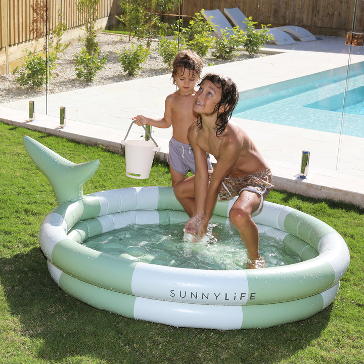 [϶]Inflatable Backyard Pool Shark Tribe Khaki -S3PBYDST